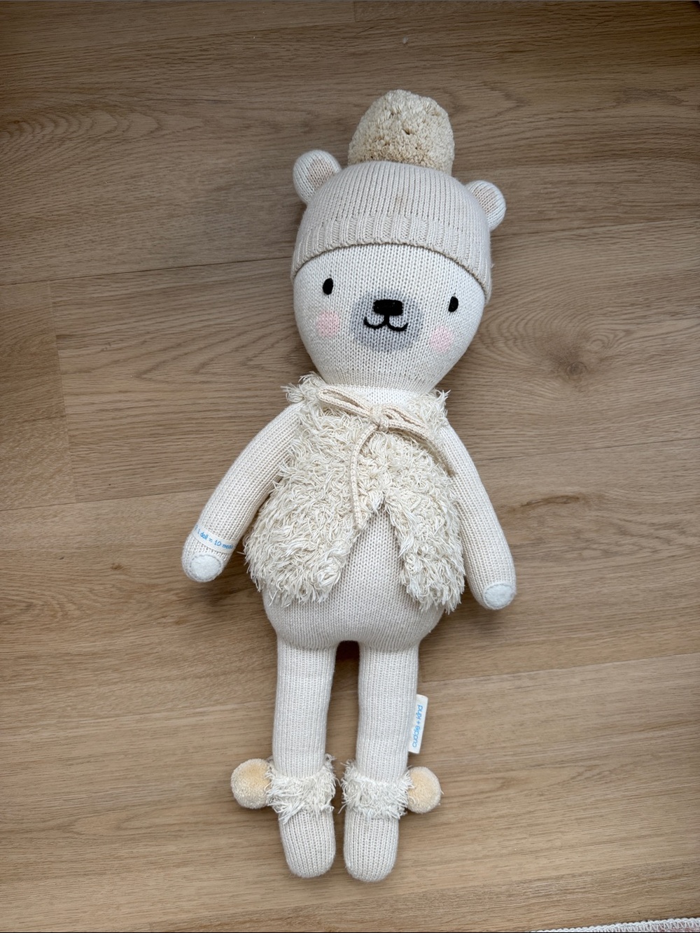 Plush Knit Bear Doll - Cream Color